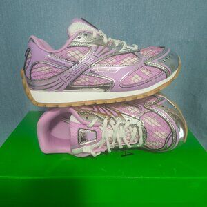 Bottega Veneta Stylish Pink and Silver Women's Sneakers
